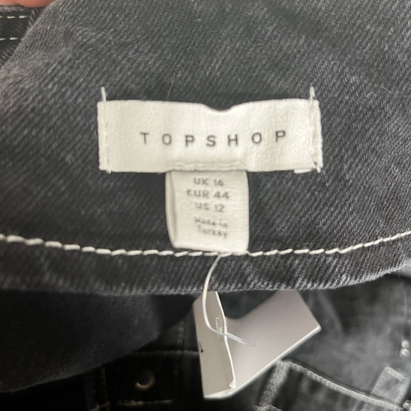Topshop carpenter overalls in washed black US 12 - Picture 4 of 6